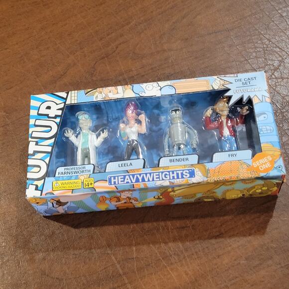 Futurama Series 1 Heavyweights Die Cast 4 x Figure Box Set, Leela Fry Bender New - Picture 3 of 11